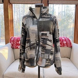 Printed Olive Mix Casual Teddy Jacket
